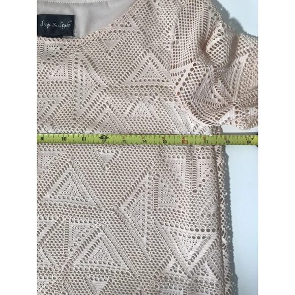 Charleston Long Fringe Gatsby Dress Step in Style Lace Beige Lines Small - Picture 7 of 14